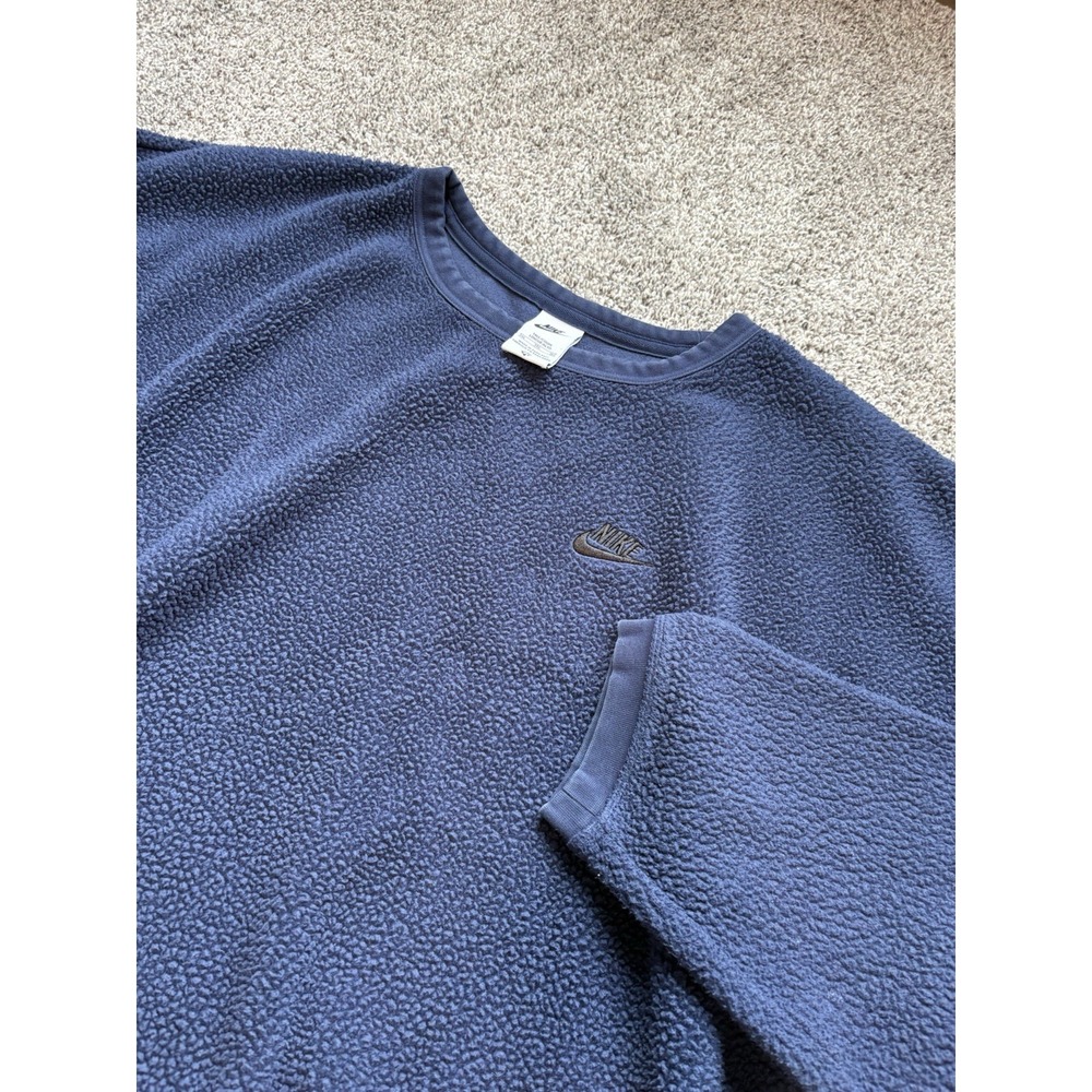 Nike Sportswear Essentials Sherpa Fleece Crewneck Navy FB8378-410 Mens 3XL Tall